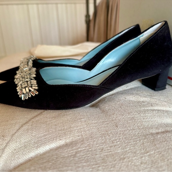 Frances Valentine Black Heels with Silver Embellishments - Picture 5 of 8